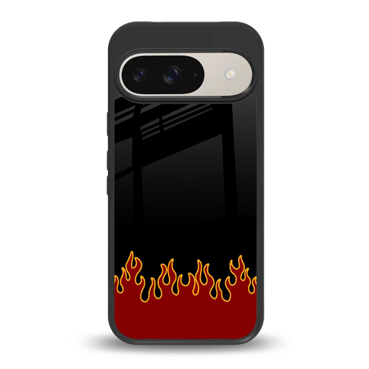 Retro Red Flames back phone cover | glass case for google pixel 9