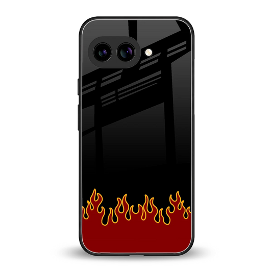 Retro Red Flames back phone cover | glass case for google pixel 9a