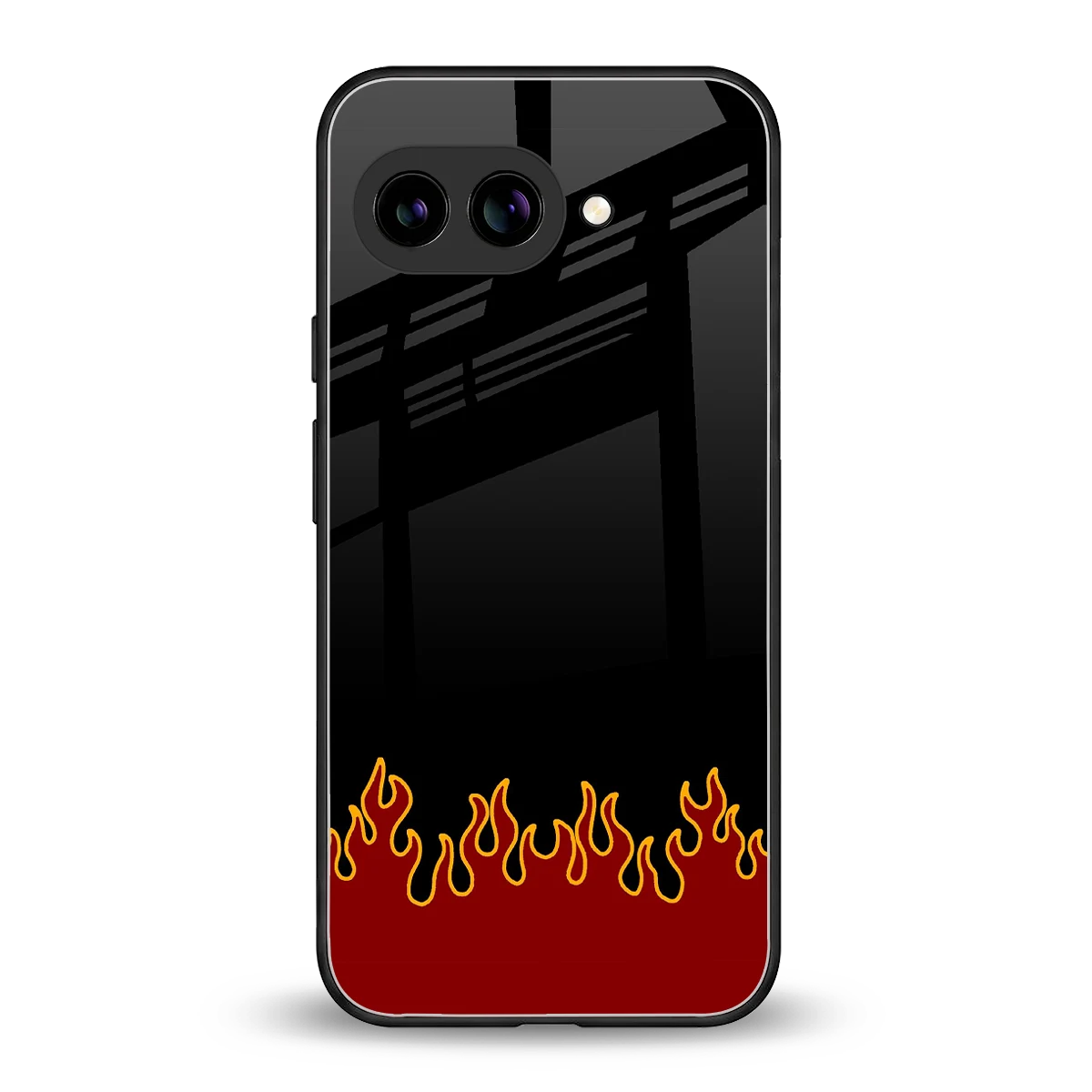 Retro Red Flames back phone cover | glass case for google pixel 10a