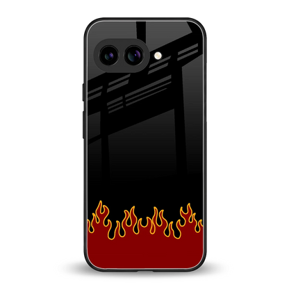 Retro Red Flames back phone cover | glass case for google pixel 10a