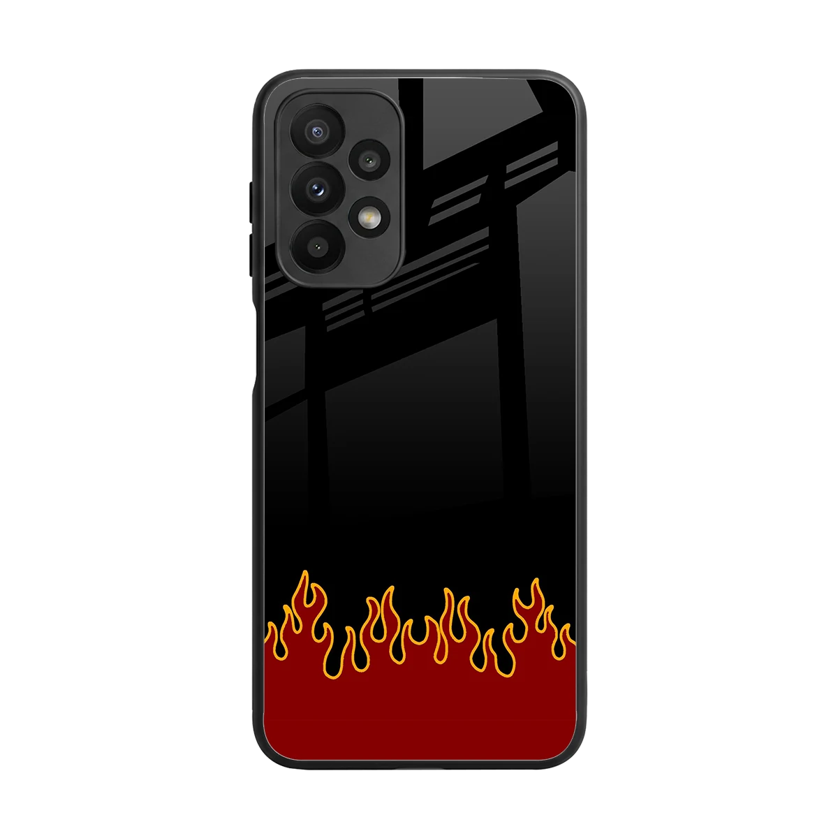 Retro Red Flames back phone cover | glass case for samsung galaxy a23