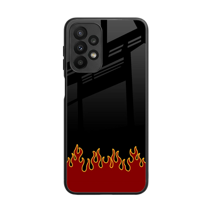 Retro Red Flames back phone cover | glass case for samsung galaxy a23