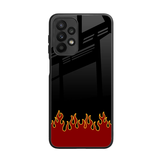 Retro Red Flames back phone cover | glass case for samsung galaxy a23