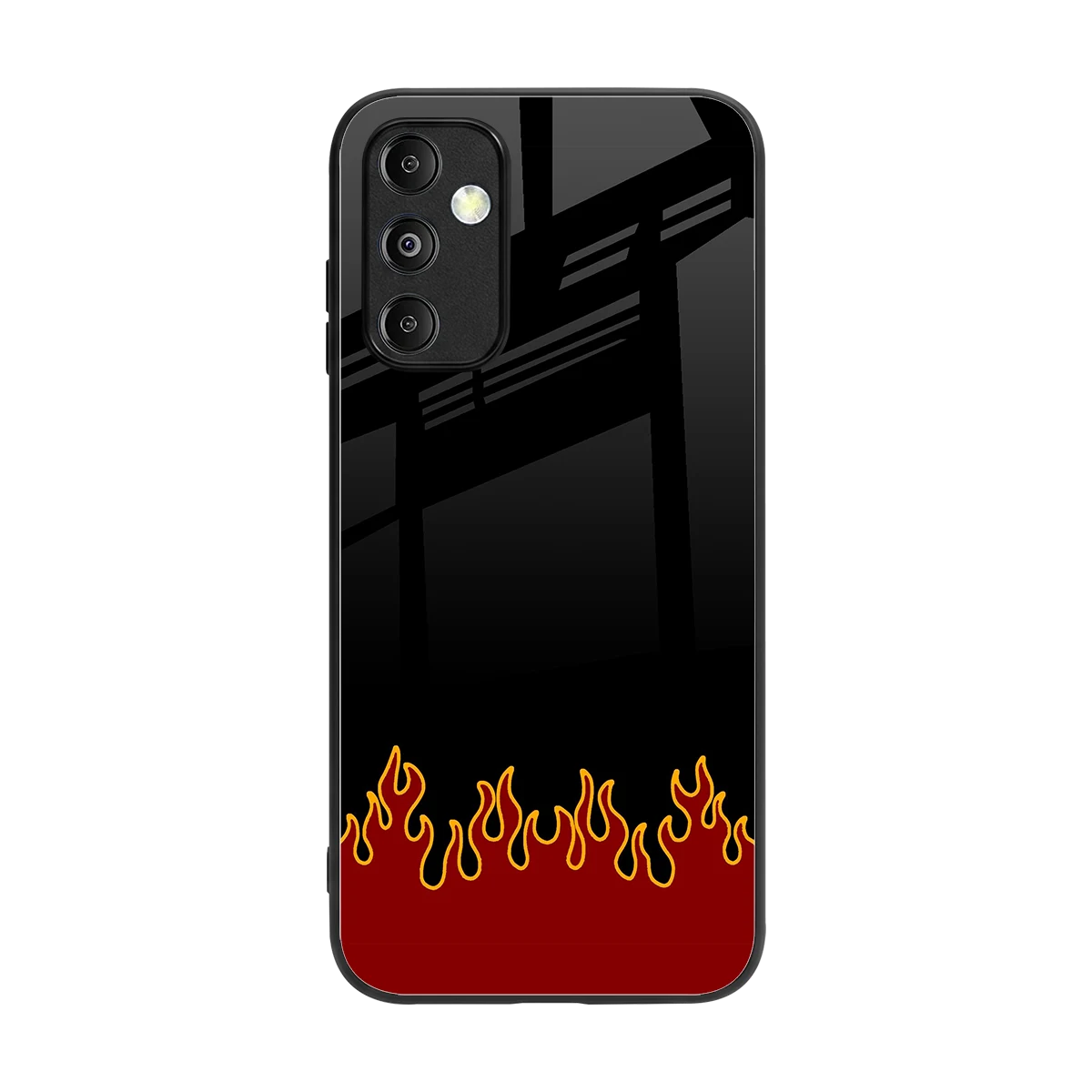 Retro Red Flames back phone cover | glass case for samsung galaxy m14 5g