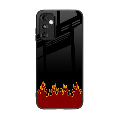 Retro Red Flames back phone cover | glass case for samsung galaxy m14 5g