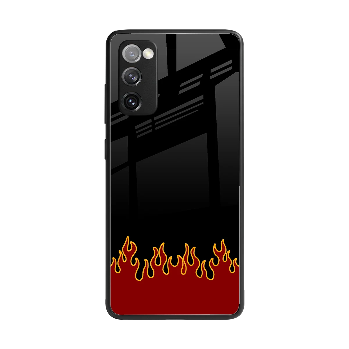 Retro Red Flames back phone cover | glass case for samsung galaxy s20 fe