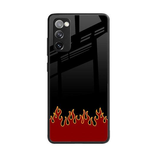 Retro Red Flames back phone cover | glass case for samsung galaxy s20 fe