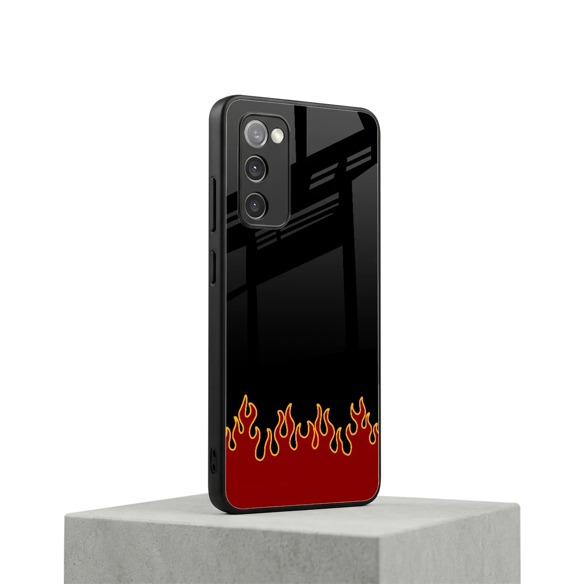 Retro Red Flames samsung galaxy s20 fe mobile cover | shockproof glass phone case