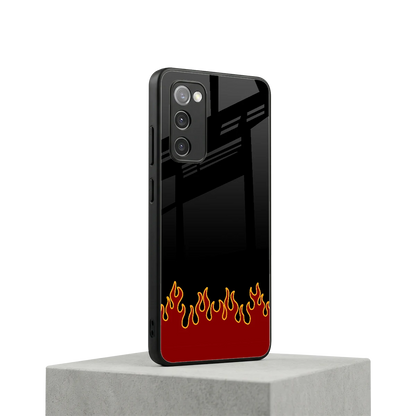 Retro Red Flames samsung galaxy s20 fe mobile cover | shockproof glass phone case