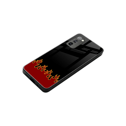 Retro Red Flames stylish phone case for samsung galaxy s20 fe | glossy glass and slim fit