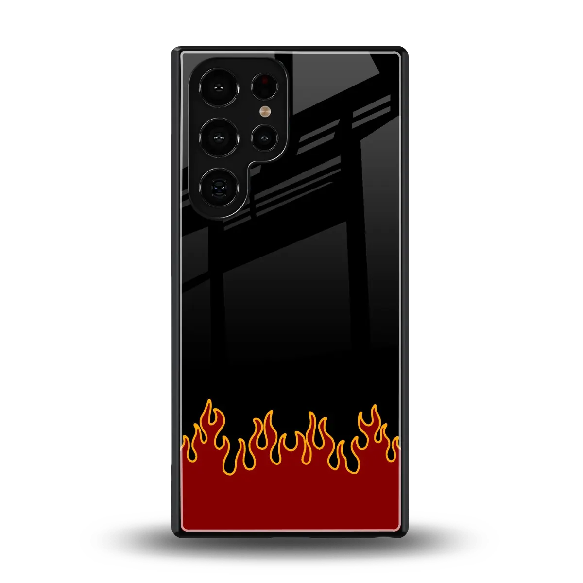 Retro Red Flames back phone cover | glass case for samsung galaxy s25 ultra