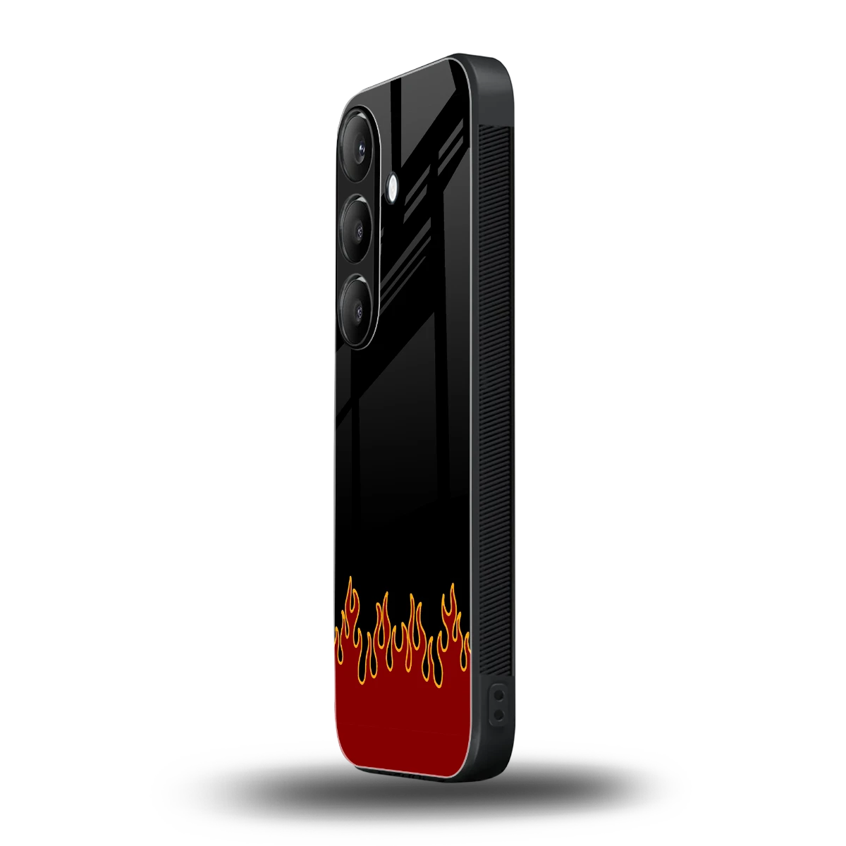 Retro Red Flames samsung galaxy s24 mobile cover | shockproof glass phone case