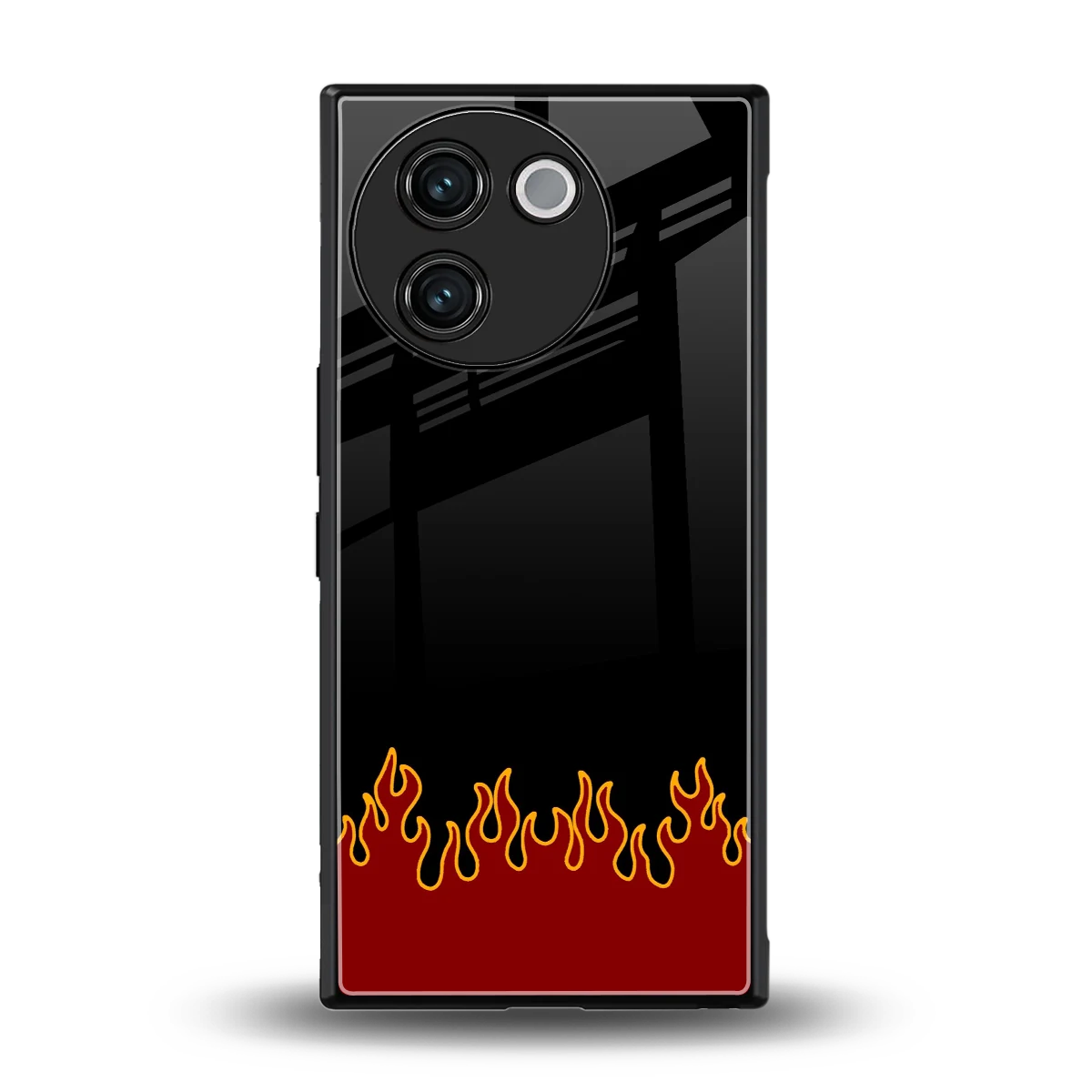 Retro Red Flames back phone cover | glass case for vivo v30e