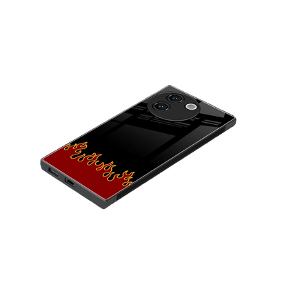 Retro Red Flames stylish phone case for vivo v30e | glossy glass and slim fit