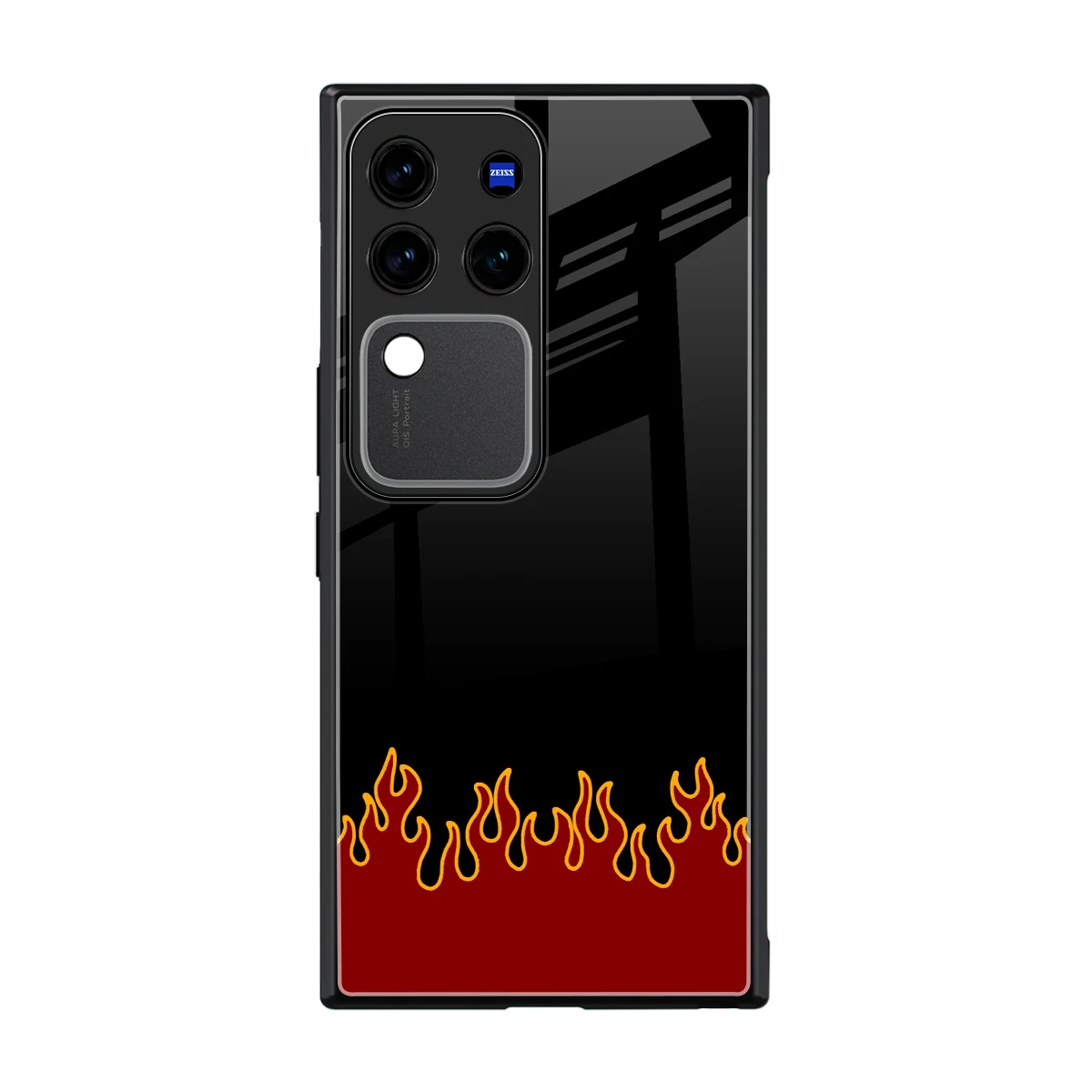 Retro Red Flames back phone cover | glass case forvivo v30 pro