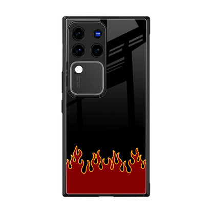 Retro Red Flames back phone cover | glass case forvivo v30 pro