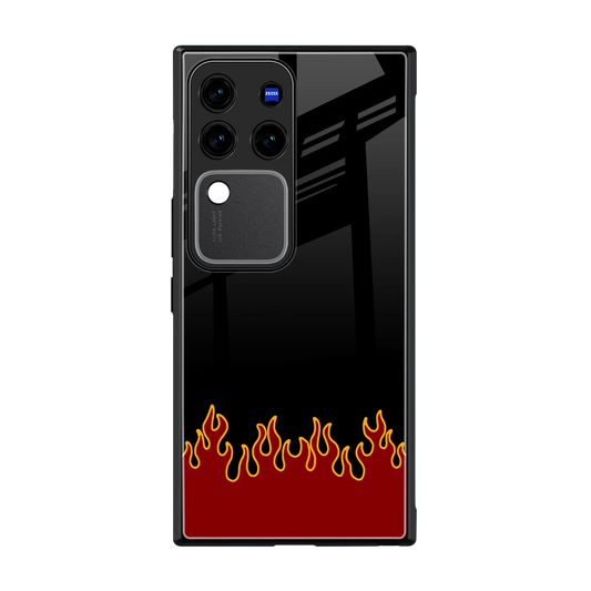 Retro Red Flames back phone cover | glass case forvivo v30 pro