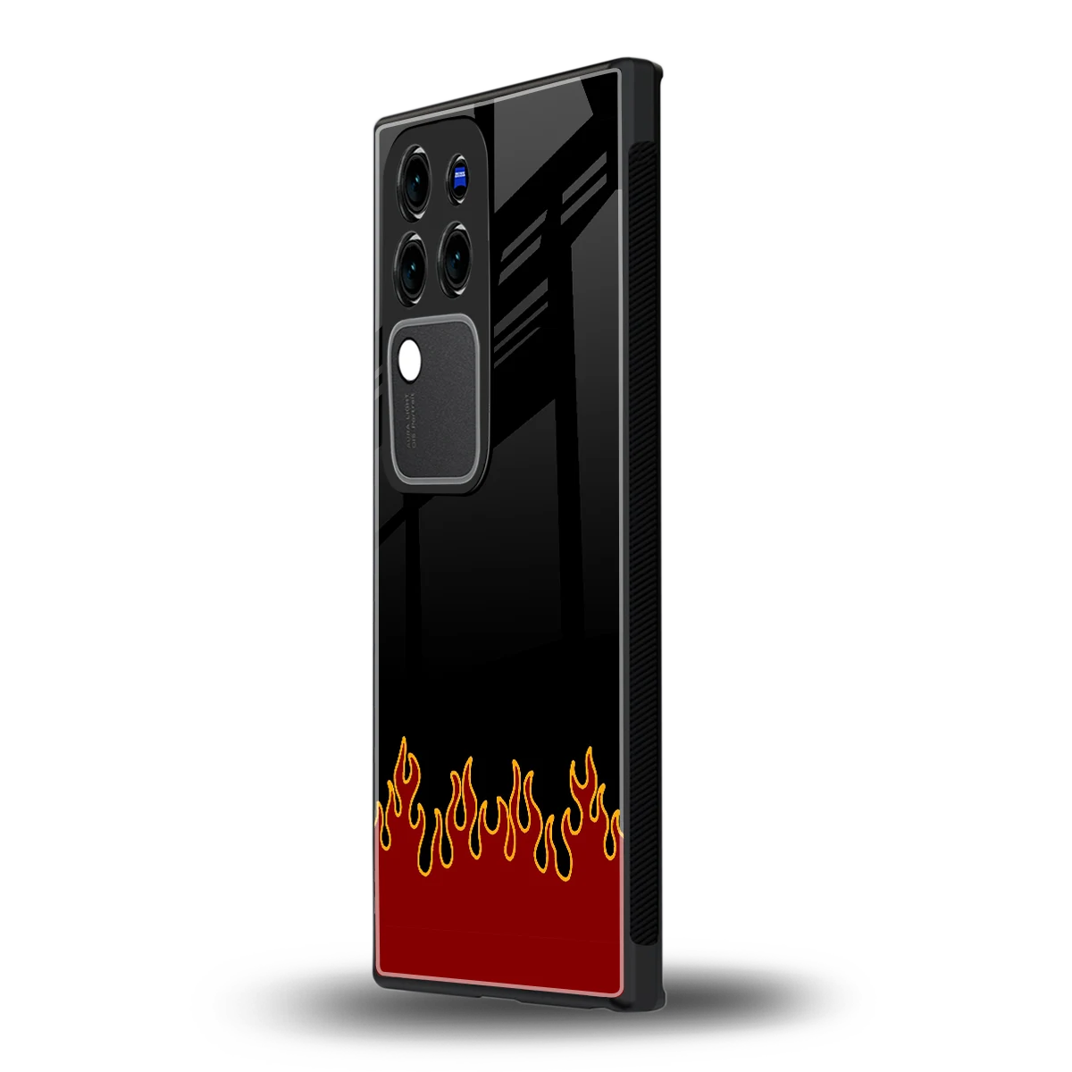Retro Red Flamesvivo v30 pro mobile cover | shockproof glass phone case
