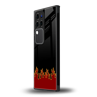 Retro Red Flamesvivo v30 pro mobile cover | shockproof glass phone case