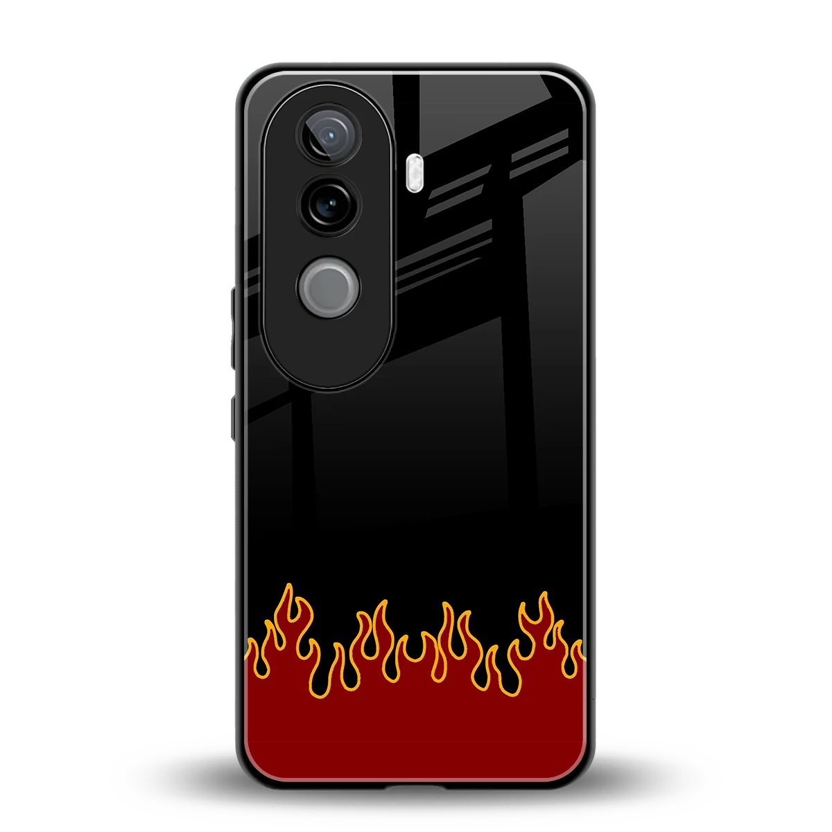 Retro Red Flames back phone cover | glass case for vivo v40e
