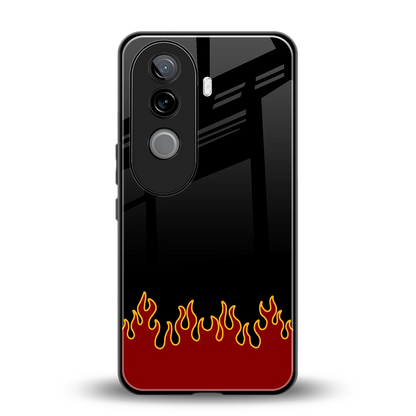 Retro Red Flames back phone cover | glass case for vivo v40e