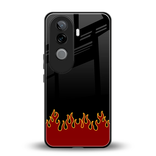 Retro Red Flames back phone cover | glass case for vivo v40e
