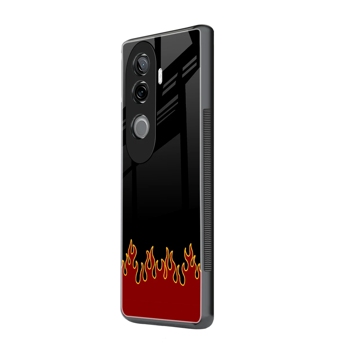 Retro Red Flames vivo v40e mobile cover | shockproof glass phone case