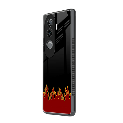 Retro Red Flames vivo v40e mobile cover | shockproof glass phone case