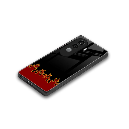 Retro Red Flames stylish phone case for vivo v40e | glossy glass and slim fit