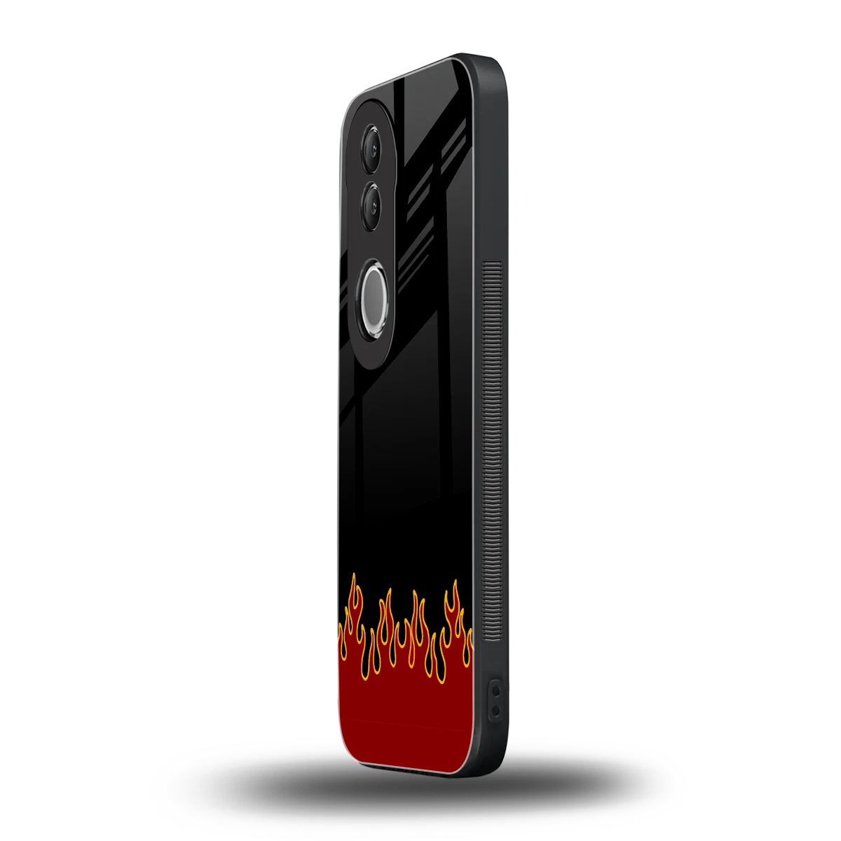 Retro Red Flames vivo v50 mobile cover | shockproof glass phone case