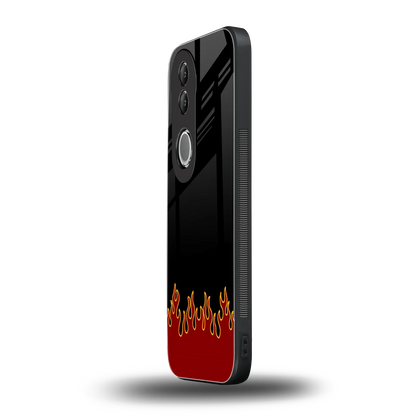 Retro Red Flames vivo v50 mobile cover | shockproof glass phone case