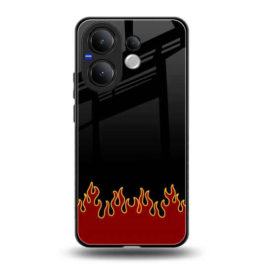 Retro Red Flames back phone cover | glass case for vivo v60