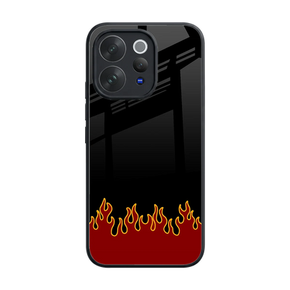 Retro Red Flames back phone cover | glass case for vivo v70