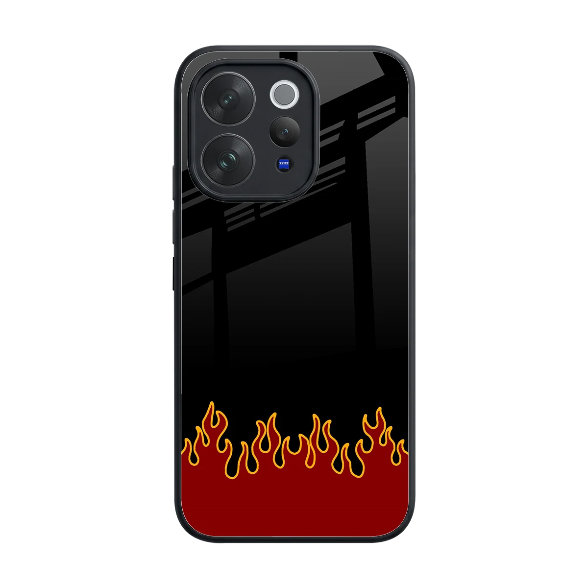 Retro Red Flames back phone cover | glass case for vivo v70 elite