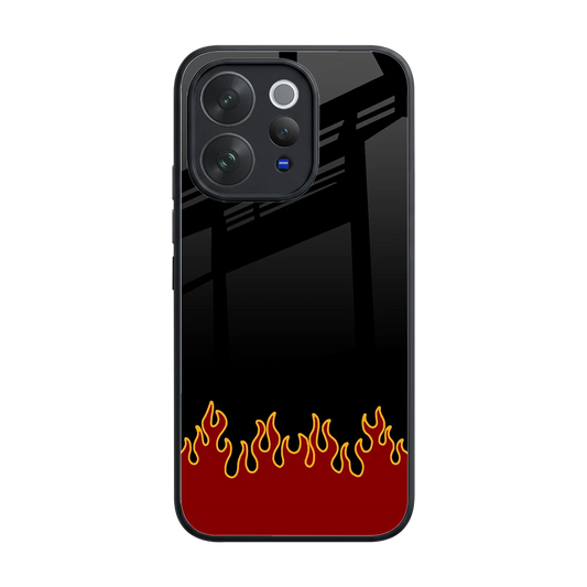 Retro Red Flames back phone cover | glass case for vivo v70 elite