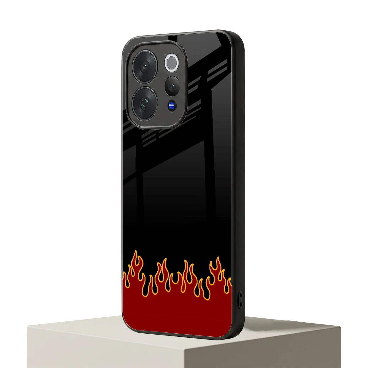 Retro Red Flames vivo v70 mobile cover | shockproof glass phone case