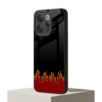 Retro Red Flames vivo v70 mobile cover | shockproof glass phone case
