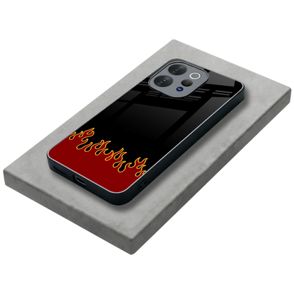 Retro Red Flames stylish phone case for vivo v70 | glossy glass and slim fit