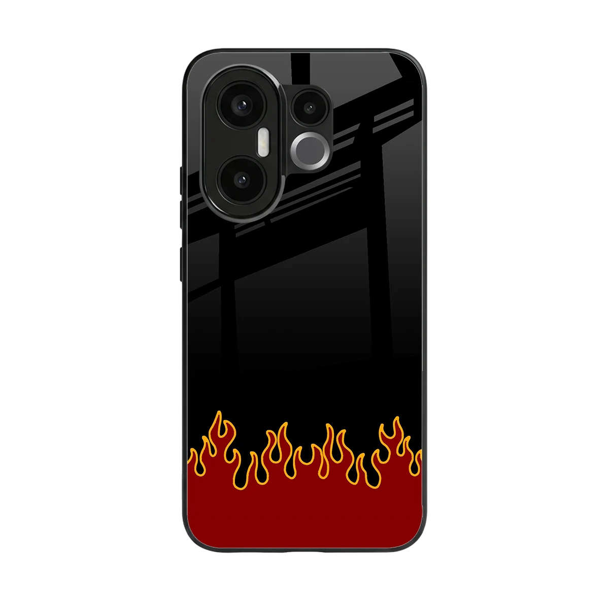 Retro Red Flames back phone cover | glass case for vivo x200 fe