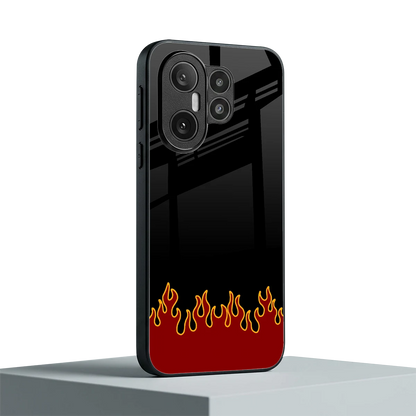 Retro Red Flames vivo x200 fe mobile cover | shockproof glass phone case
