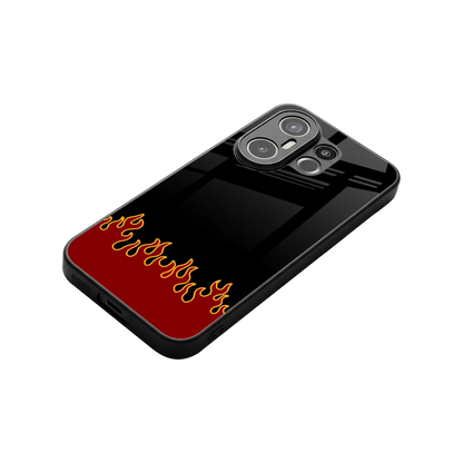 Retro Red Flames stylish phone case for vivo x200 fe | glossy glass and slim fit