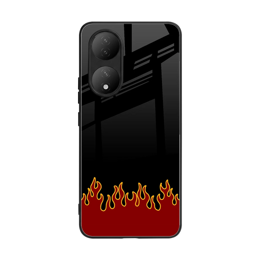 Retro Red Flames back phone cover | glass case for Vivo-y100