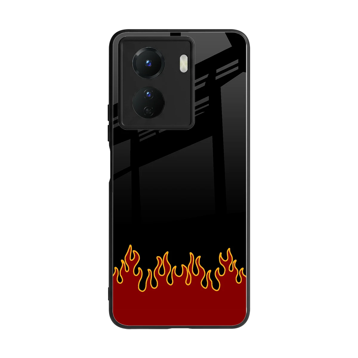Retro Red Flames back phone cover | glass case for vivo y16