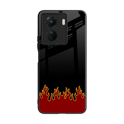 Retro Red Flames back phone cover | glass case for vivo y16