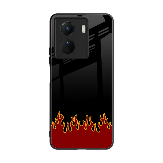 Retro Red Flames back phone cover | glass case for vivo y16
