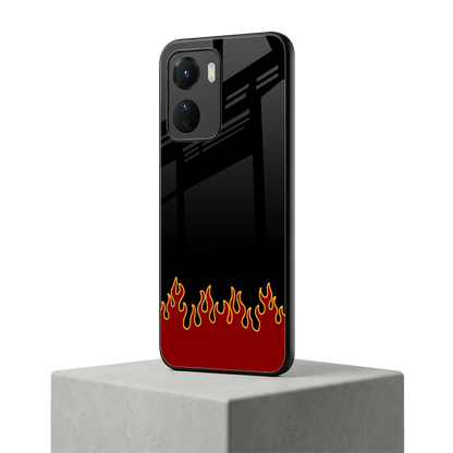 Retro Red Flames vivo y16 mobile cover | shockproof glass phone case