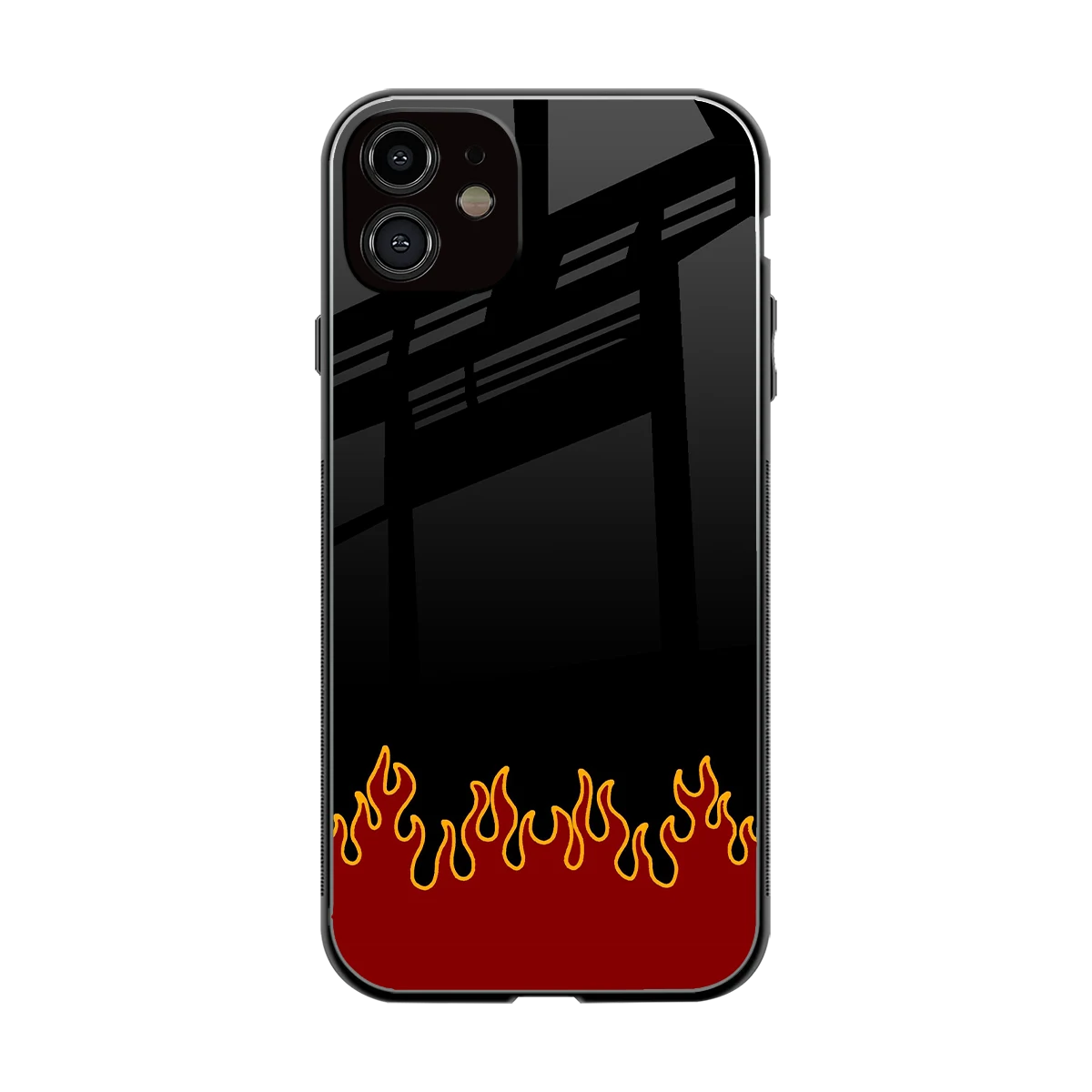 Retro Red Flames back phone cover | glass case for iphone 12