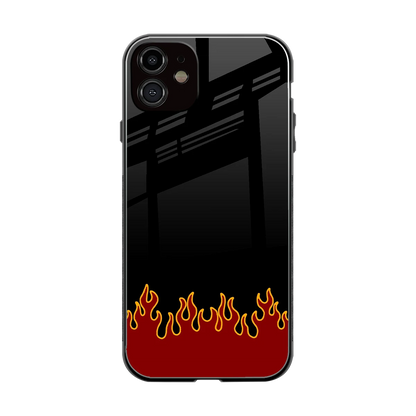 Retro Red Flames back phone cover | glass case for iphone 12
