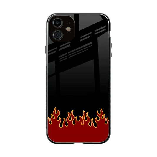 Retro Red Flames back phone cover | glass case for iphone 12