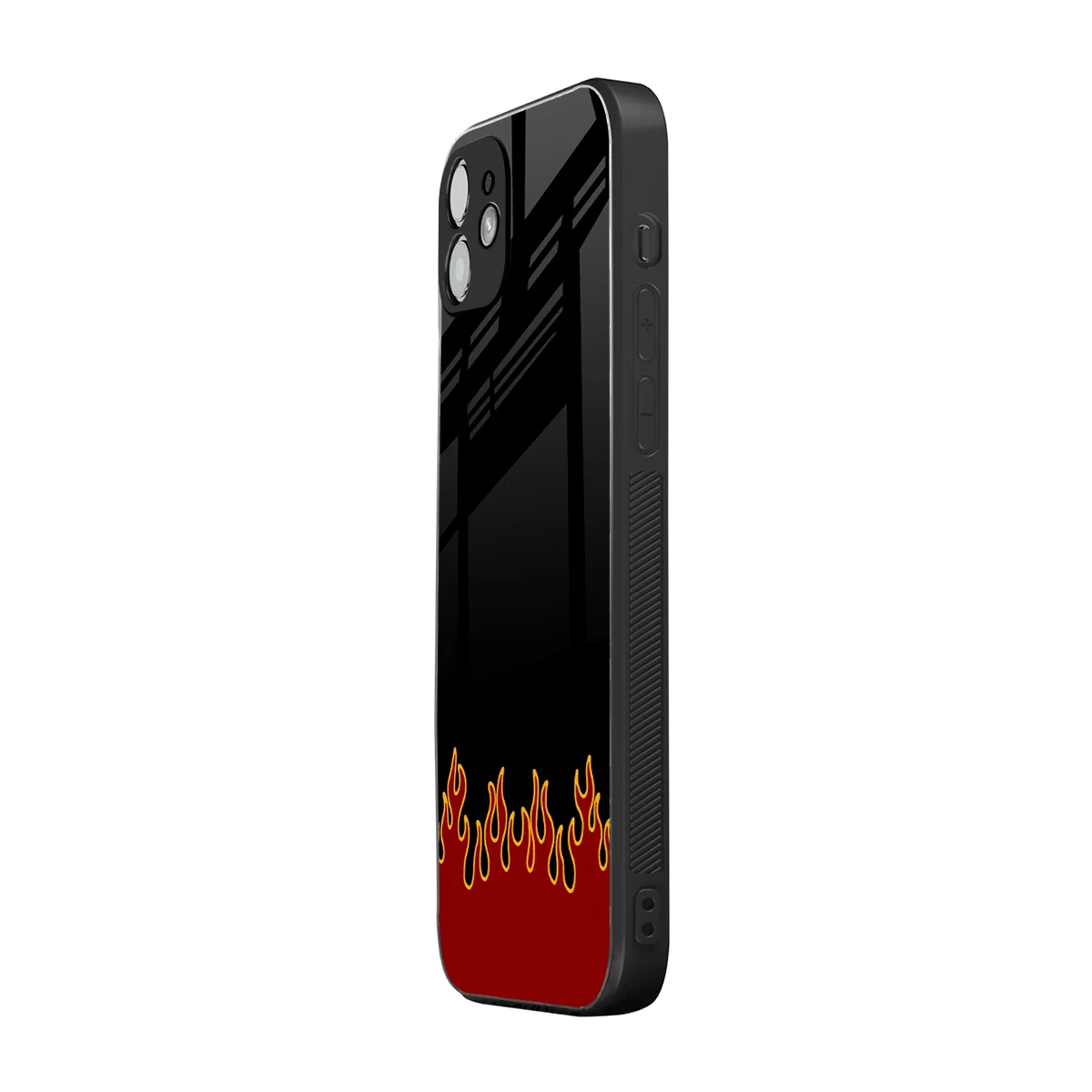Retro Red Flames iphone 12 mobile cover | shockproof glass phone case